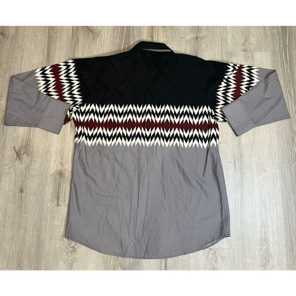 Vintage Brooks And Dunn Panhandle Slim Geometric Western Snap‎ Shirt Size L - Picture 7 of 7